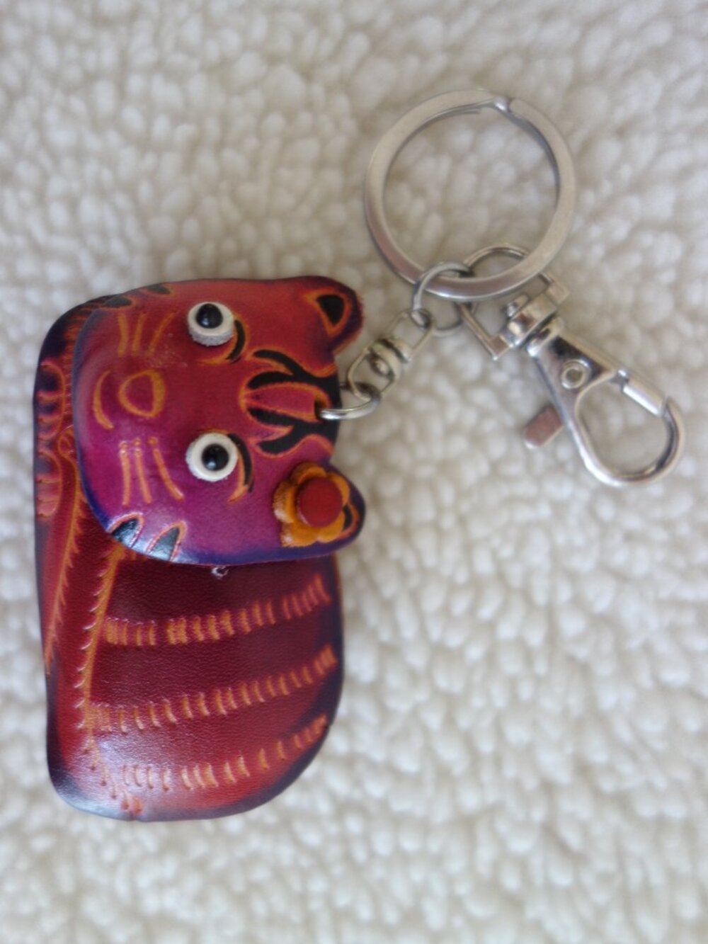 FIRENZE Leather Cat Purse Tag / Key Chain